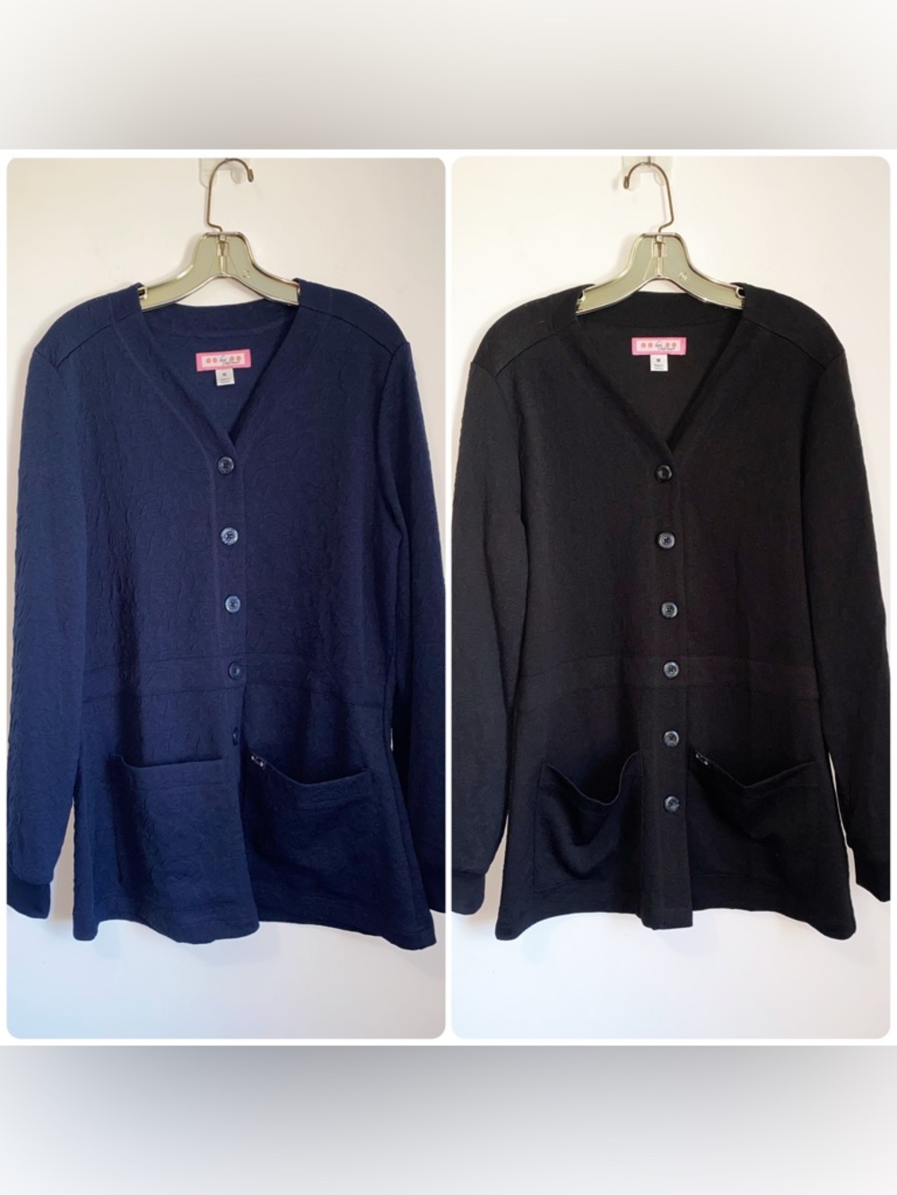 Set of 2 KOI Scrubs Essentials Clarissa 2-Pocket Cardigan Style Knit Jacket M
